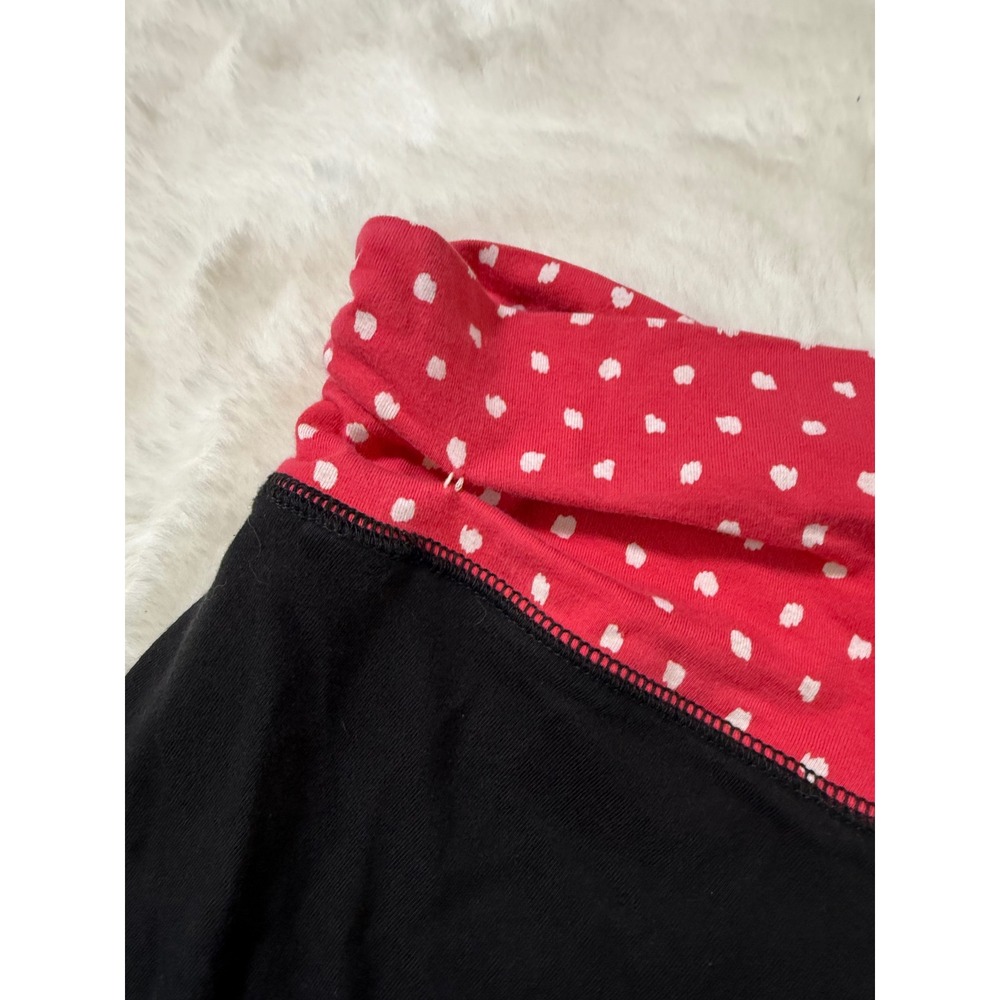 Aerie Slim Gym Short S Black Red Polka Dot Foldover Waist Athleisure Yoga Y2K - Picture 5 of 6